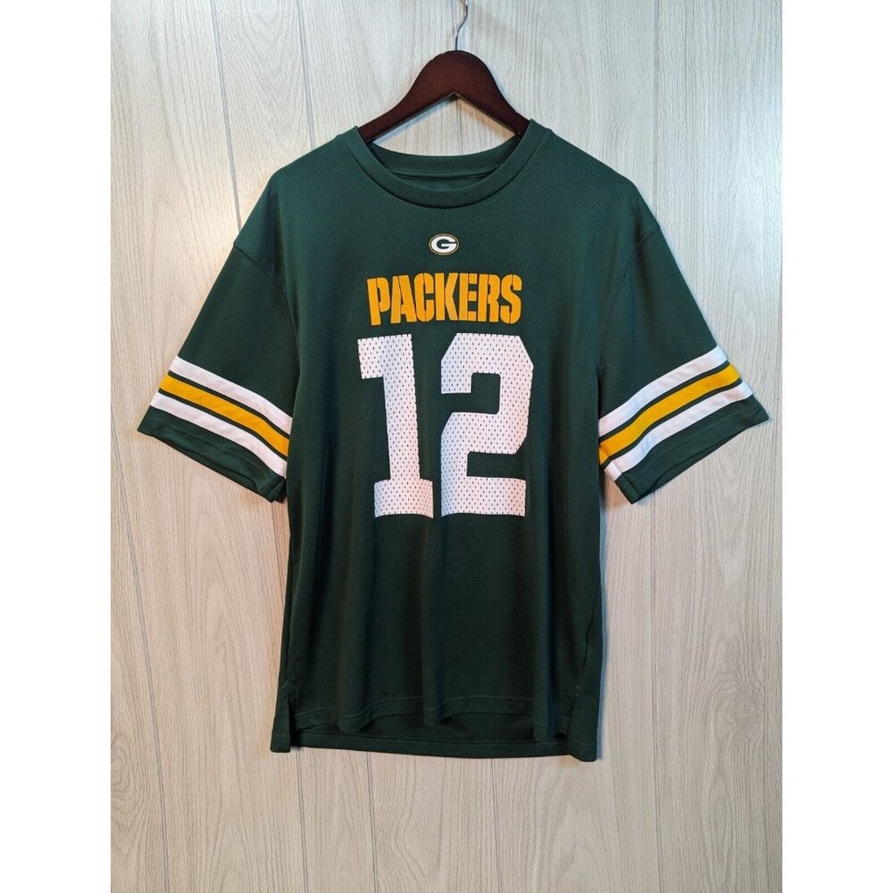 NFL Team Apparel Green Bay Packers 12 Rodgers Large T Shirt Short Sleeve